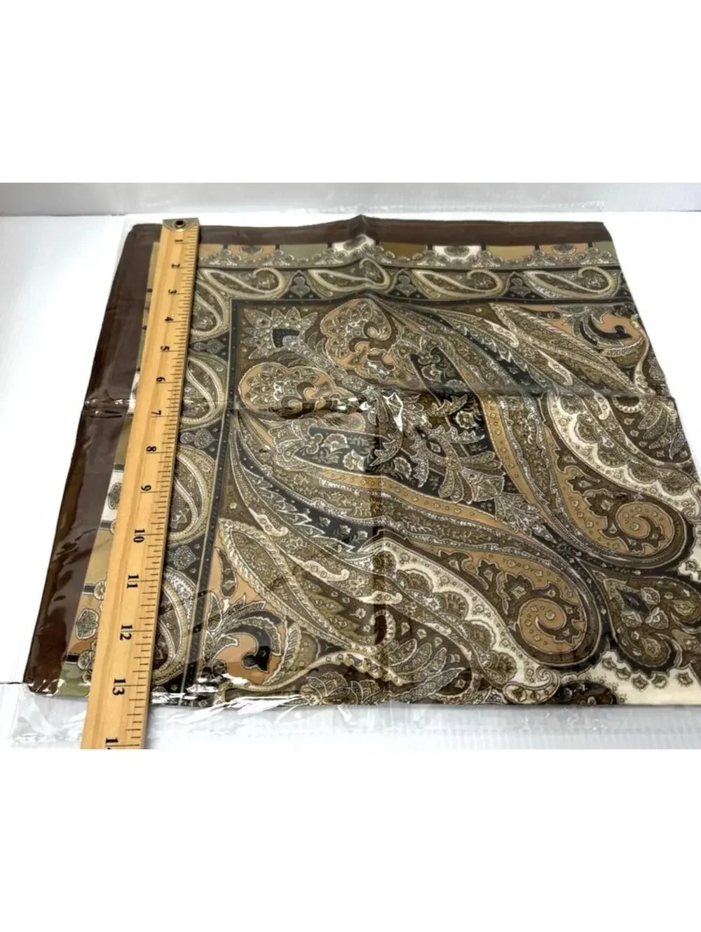 Brown Paisley Polyester Satin Head Scarf Silky Hair Bandana Neck Scarf NEW